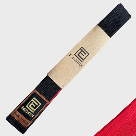 Premium Standard BJJ Black Belt - Red Bar