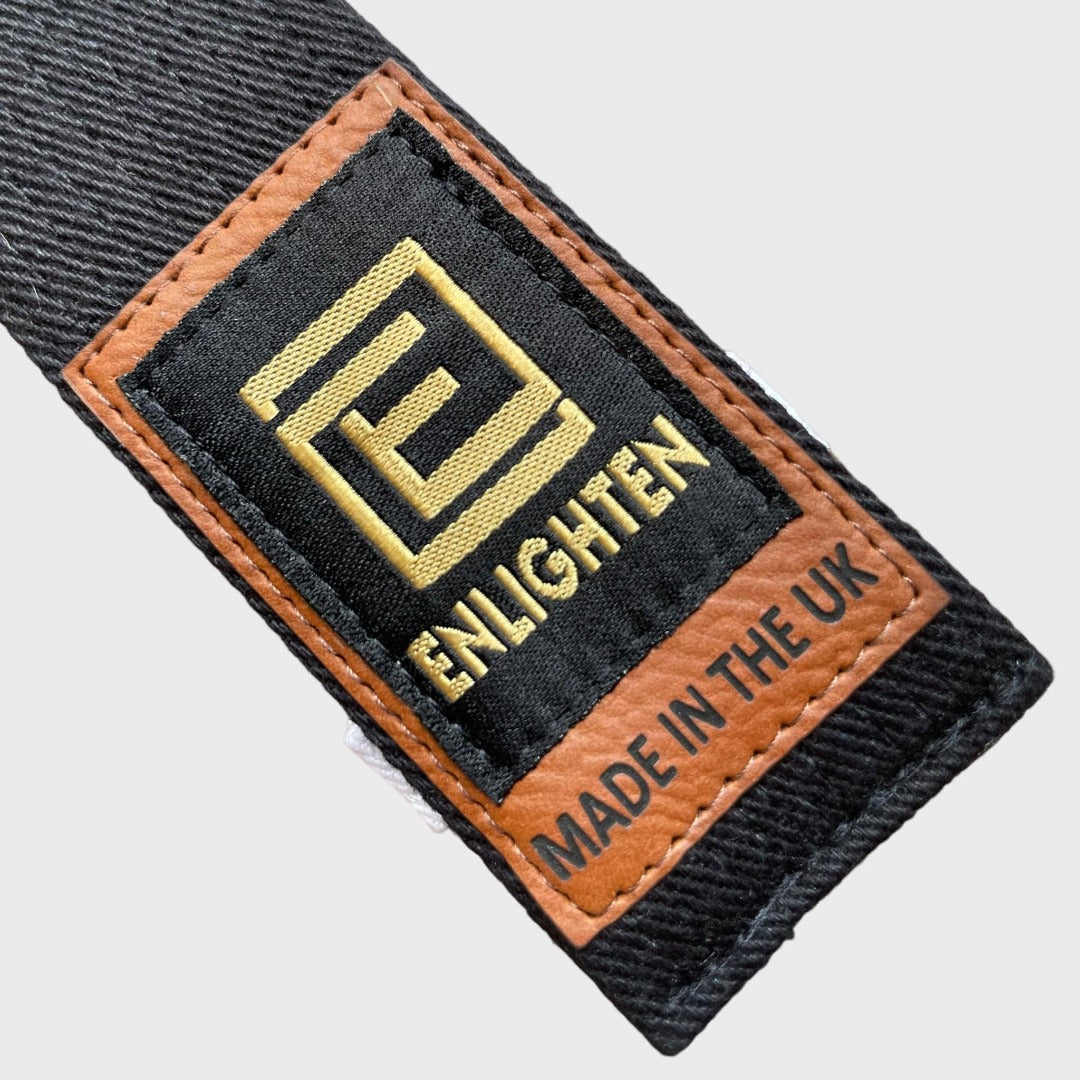 Premium Standard BJJ Black Belt White Competitor Bar Enlighten