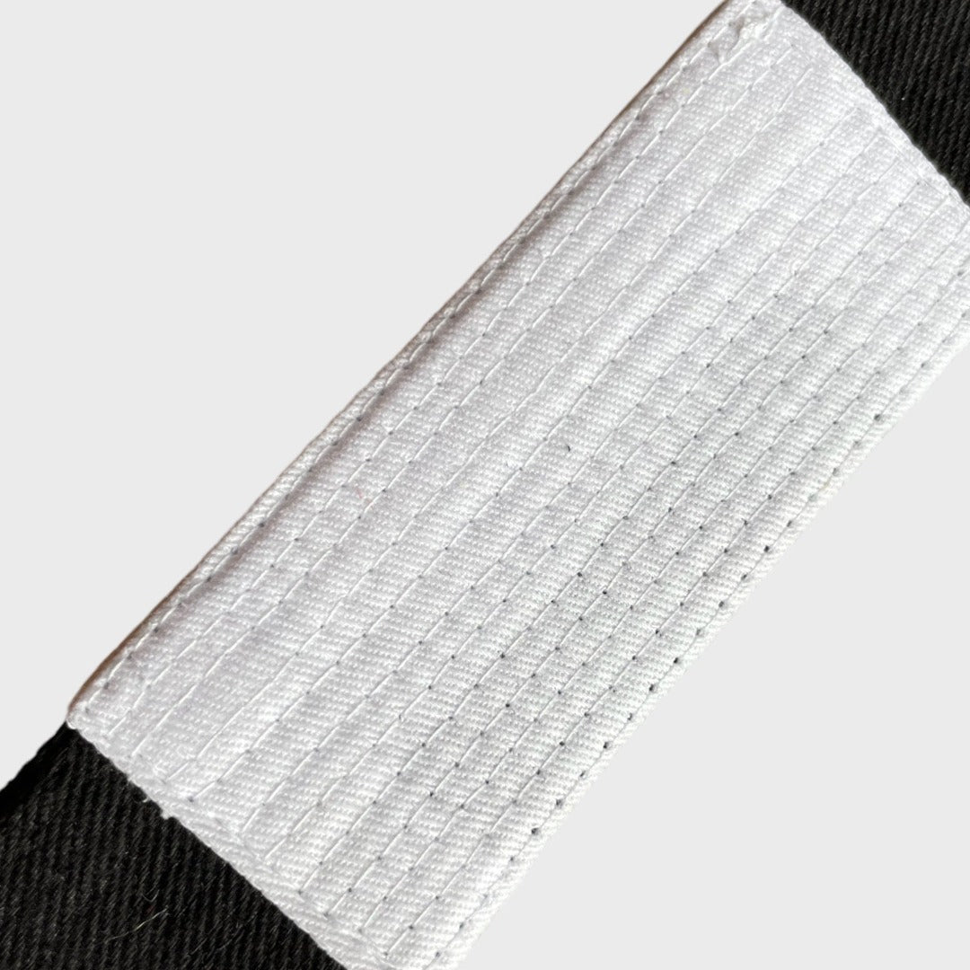 Premium Standard BJJ Black Belt - White Competitor Bar